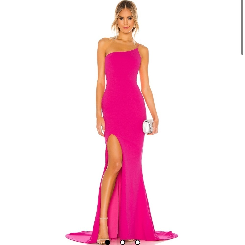 Nookie x REVOLVE Jasmine One Shoulder Gown in Neon Pink